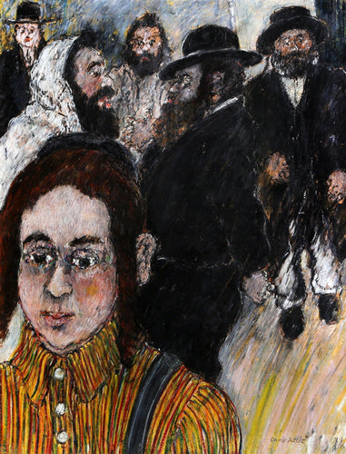 Hasidim in the Street Oil | David Azuz,{{product.type}}