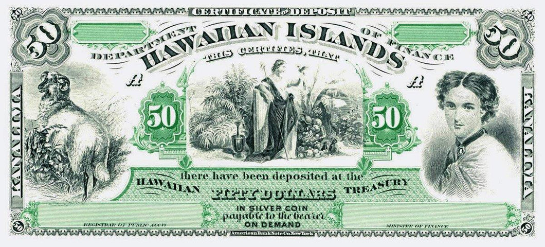 Hawaii - Fifty Dollars Currency | American Bank Note Commemoratives,{{product.type}}