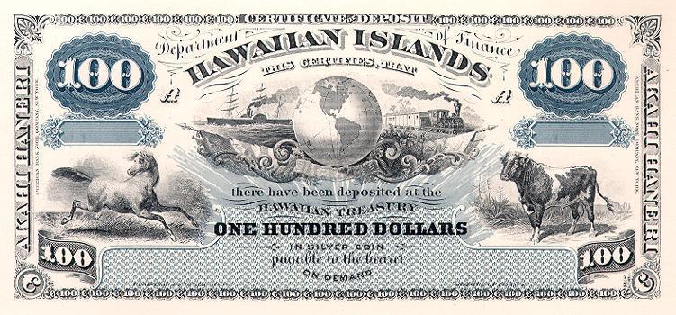 Hawaii - One Hundred Dollars Currency | American Bank Note Commemoratives,{{product.type}}