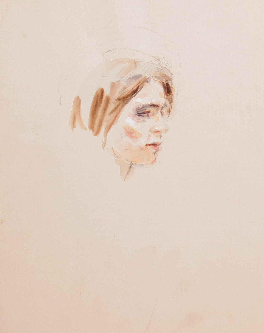 Head Study of a Woman Watercolor | Marshall Goodman,{{product.type}}