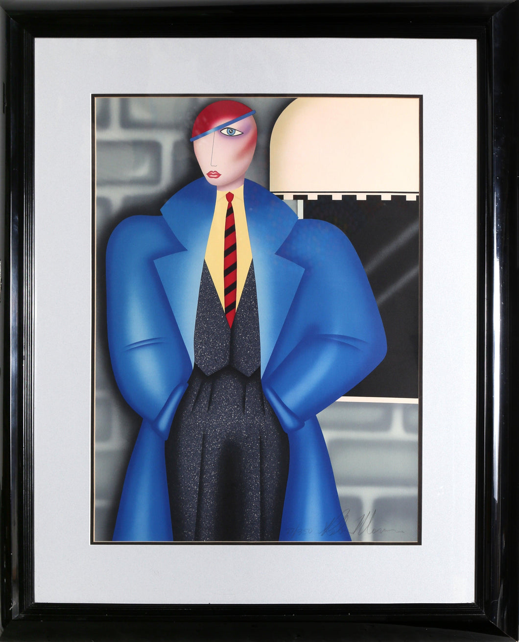 Her New Blue Coat Screenprint | Robin Morris,{{product.type}}