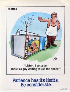 Herman - Patience has its Limits - Be Considerate Poster | Jim Unger,{{product.type}}