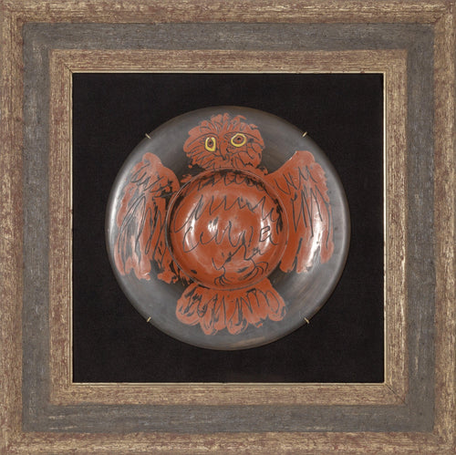 Hibou Rouge sur Fond Noir (Ramie 399) Ceramic | Pablo Picasso,{{product.type}}