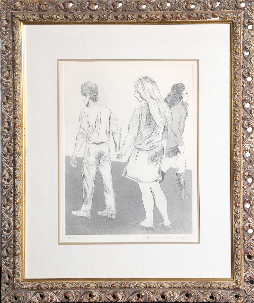 Holding Hands Etching | Raphael Soyer,{{product.type}}