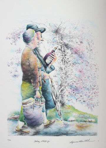 Holiday Shopping I Lithograph | Seymour Rosenthal,{{product.type}}