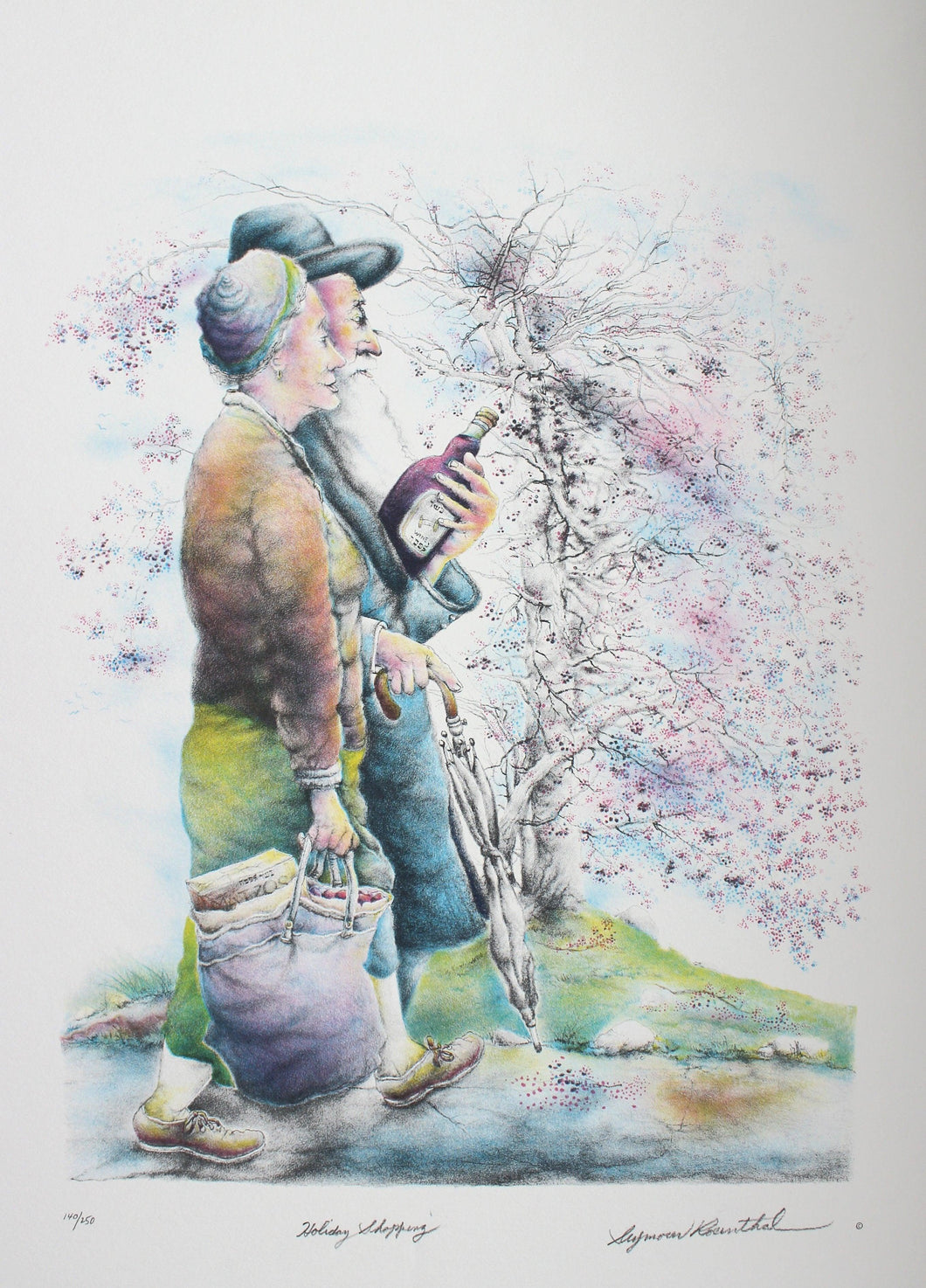 Holiday Shopping I Lithograph | Seymour Rosenthal,{{product.type}}