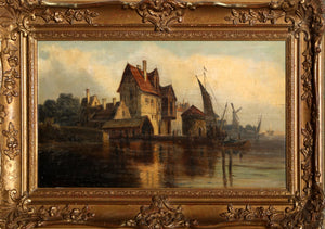 Hollandische Landschaft Oil | Ludwig Hermann Van Hoom,{{product.type}}