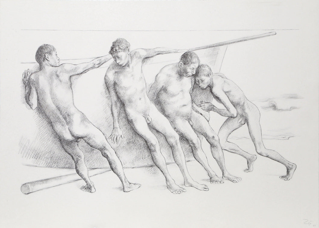 Hombres con Barca I Lithograph | Francisco Zuniga,{{product.type}}