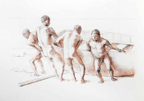 Hombres con Barca II (State II) Lithograph | Francisco Zuniga,{{product.type}}