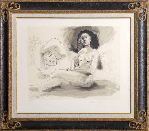 Homme Couchee et Femme Assise lithograph | Pablo Picasso,{{product.type}}