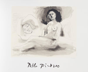 Homme Couchee et Femme Assise Lithograph | Pablo Picasso,{{product.type}}