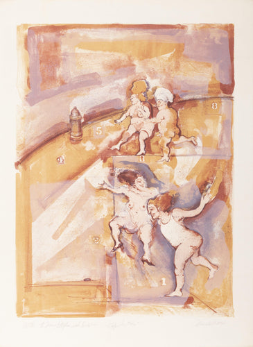 Hop Scotch Lithograph | Marcia Marx,{{product.type}}