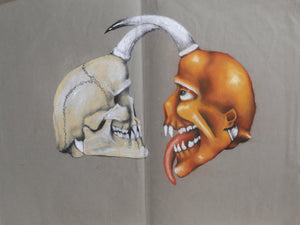 Horned Skull vs. Horned Devil Pastel | Jon Robyn,{{product.type}}