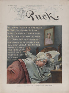 Horrible Nightmare of a worthy old gentleman from Puck Magazine Lithograph | Joseph Ferdinand Keppler,{{product.type}}