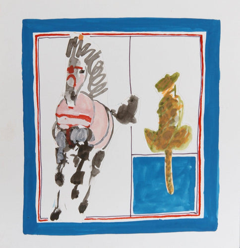 Horse and Cat I Gouache | Jean-Jacques Vergnaud,{{product.type}}