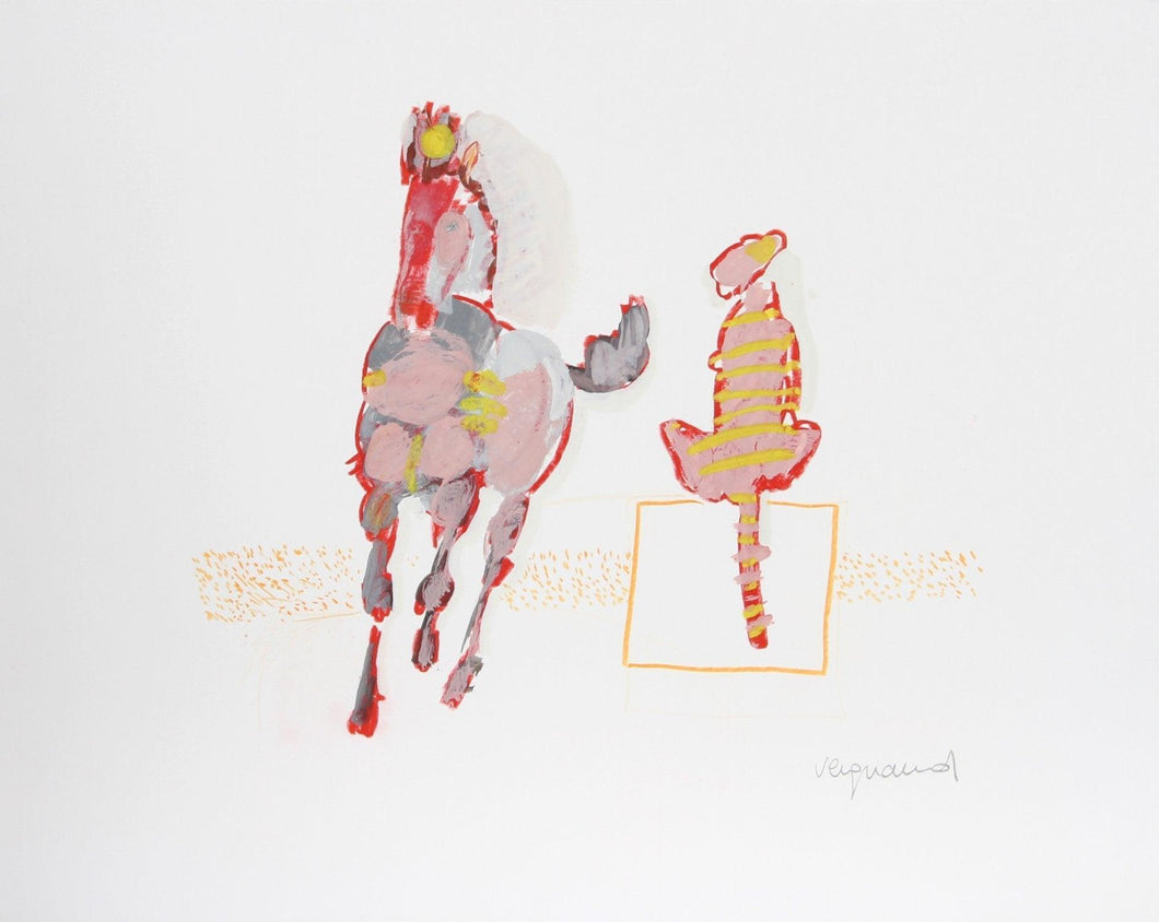 Horse and Cat II Gouache | Jean-Jacques Vergnaud,{{product.type}}