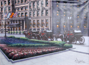 Horse Carriages by the Plaza II Oil | Rugero Valdini,{{product.type}}