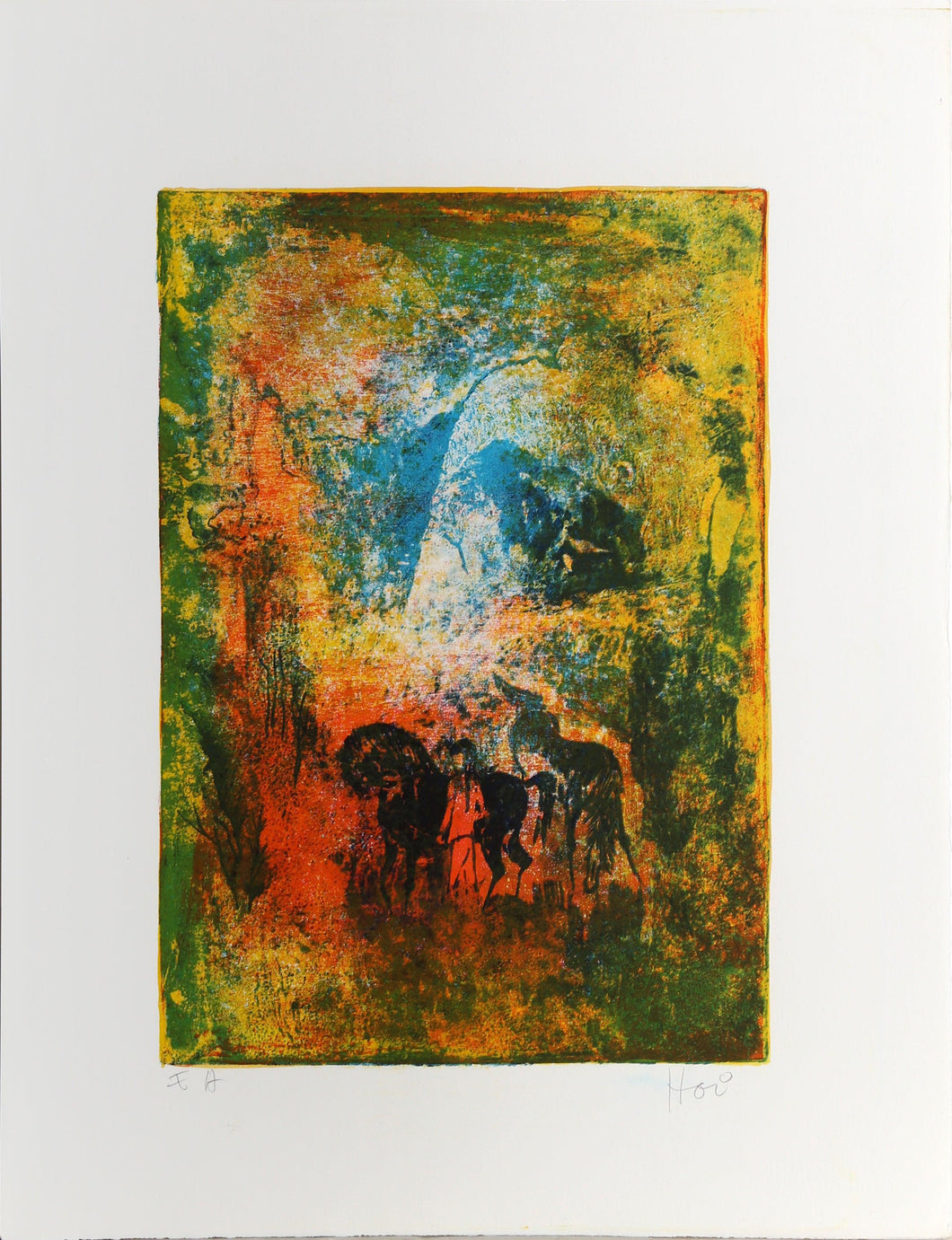Horses by the Mountains Lithograph | Lebadang (aka Hoi),{{product.type}}