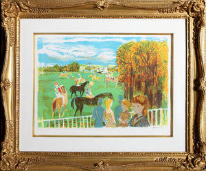 Horses in the Paddock Lithograph | Unknown Artist,{{product.type}}