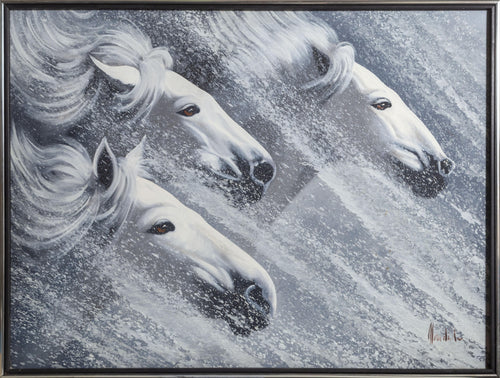 Horses in the Wind Oil | Unknown Artist,{{product.type}}