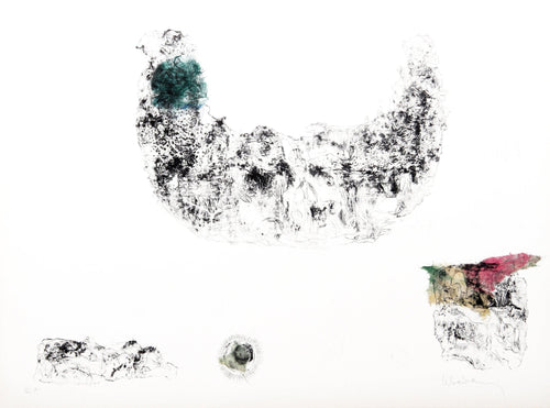 Horses - Variation 1 (Blue, Beige and Pink) Lithograph | Lebadang (aka Hoi),{{product.type}}