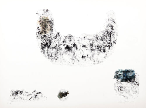 Horses - Variation 10 (Beige and Blue) Lithograph | Lebadang (aka Hoi),{{product.type}}