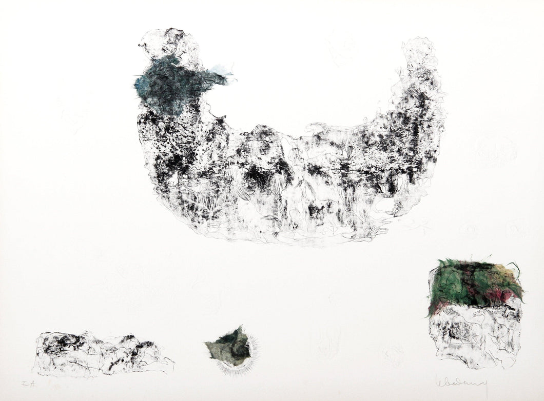 Horses - Variation 2 (Blue and Green) Lithograph | Lebadang (aka Hoi),{{product.type}}