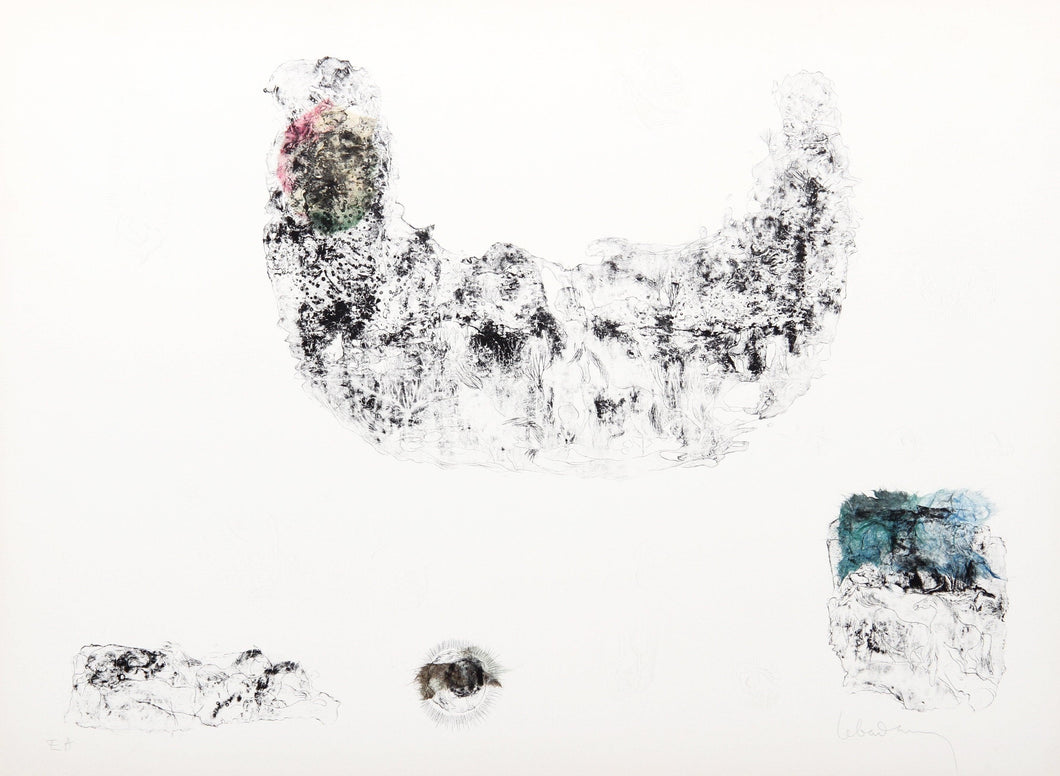 Horses - Variation 4 (Pink, Beige and Blue) Lithograph | Lebadang (aka Hoi),{{product.type}}