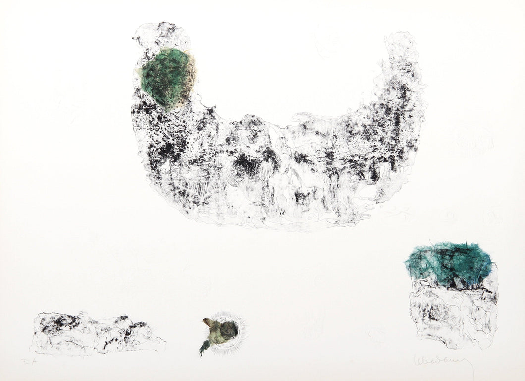 Horses - Variation 5 (Green and Blue) Lithograph | Lebadang (aka Hoi),{{product.type}}