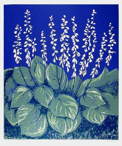 Hosta Lilies Screenprint | Janet Mustin,{{product.type}}
