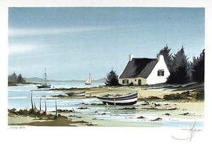 House on Shore Lithograph | Stephane Lauro,{{product.type}}