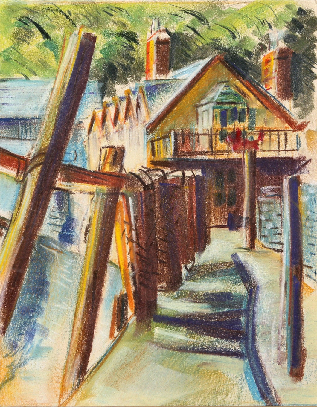 House on the Water Pastel | Charles Blaze Vukovich,{{product.type}}