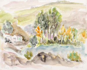 House on the Water Watercolor | Sara Saar,{{product.type}}