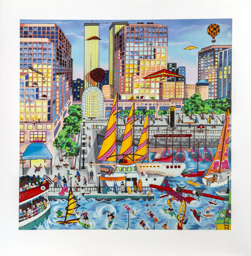 Hudson River Surfing Screenprint | Linnea Pergola,{{product.type}}