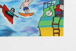 Hudson River Surfing Screenprint | Linnea Pergola,{{product.type}}