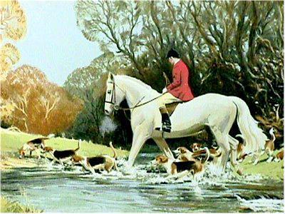 Huntsman Crossing Stream Lithograph | Frank Wootton,{{product.type}}