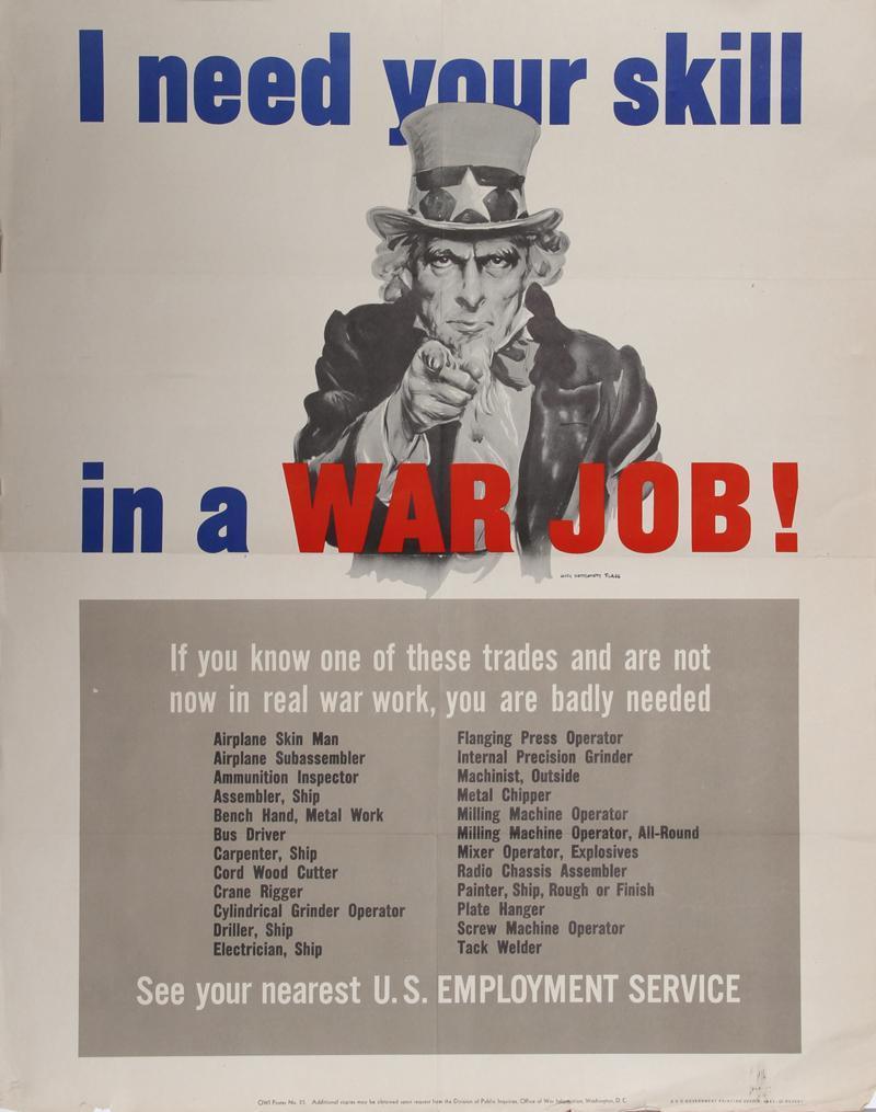 I need your skill in a WAR JOB! Poster | James Montgomery Flagg,{{product.type}}