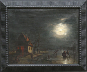 Ice Skaters Oil | Unknown Artist,{{product.type}}