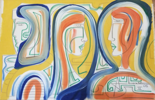 II - Figuras en Amarillo Mixed Media | Abiezer Agudelo,{{product.type}}