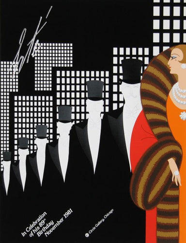 In Celebration of His 89th Birthday - Top Hats Poster | Erté,{{product.type}}