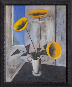 In Front of the Window (Yellow Flowers) Oil | Alvaro Guillot,{{product.type}}