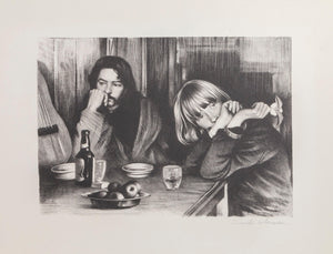 In the Cafe lithograph | Sandu Liberman,{{product.type}}