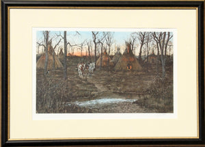 Indian Camp Lithograph | Gordon Phillips,{{product.type}}