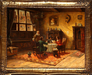 Interior Dining Room Scene Oil | Oskar Urbahn,{{product.type}}