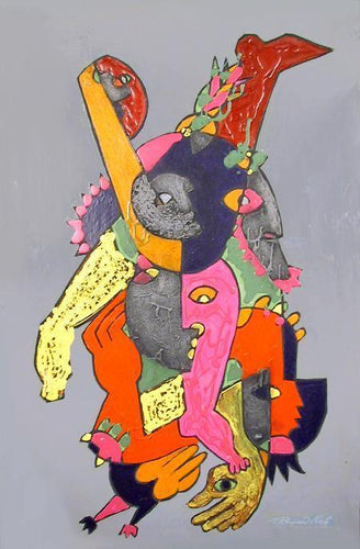 Interlaced Masks Mixed Media | Alexander Raymond Katz,{{product.type}}