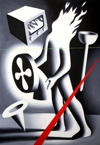 Is Gramercy Park Burning? Acrylic | Mark Kostabi,{{product.type}}