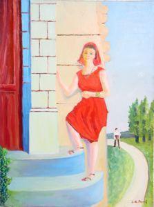 Italian Girl (Puchia) Italy Oil | Joseph G. Perri,{{product.type}}