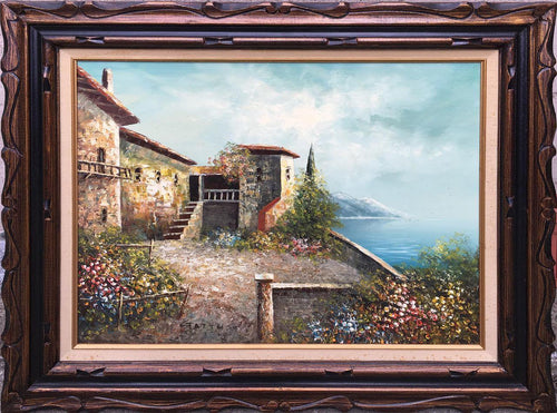 Italian Seascape Oil | Unknown Artist,{{product.type}}