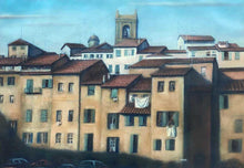 Italian Village Scene Pastel | John B Sisley,{{product.type}}
