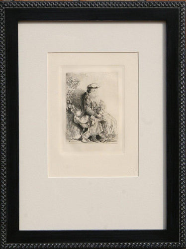 Jacob Caressing Benjamin Etching | Rembrandt,{{product.type}}